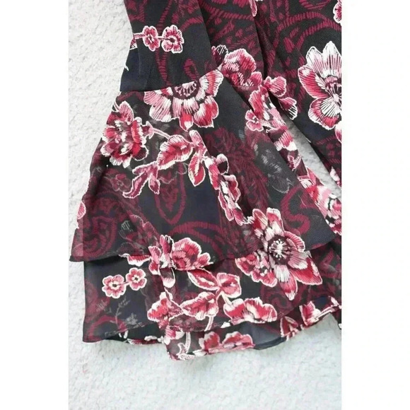 Sandra Darren Tiered Bell Sleeves Floral Dress-Size XL - Picture 3 of 8